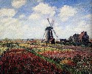 Claude Monet Tulip Fields With The Rijnsburg Windmill oil painting reproduction